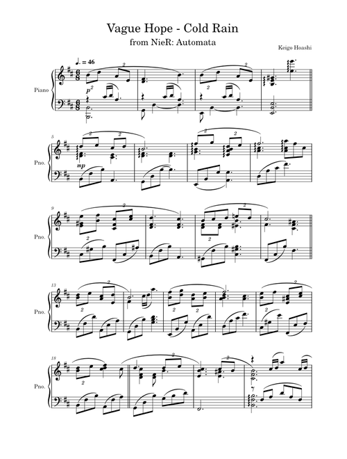 "Vague Hope - Cold Rain" - Keigo Hoashi (from NieR: Automata)