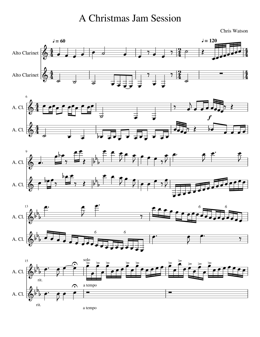 A Christmas Alto Jam Session Sheet music for alto