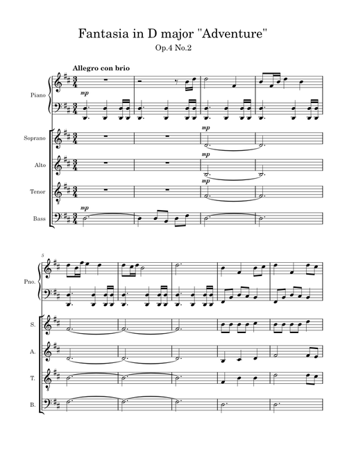 Fantasia in D major "Adventure" Op.4 No.2