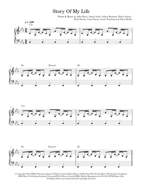 Story Of My Life - One Direction (Easy Piano)