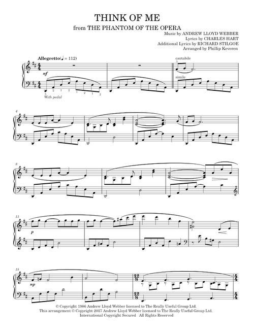 Think of me - Andrew Lloyd Webber (Piano Solo)