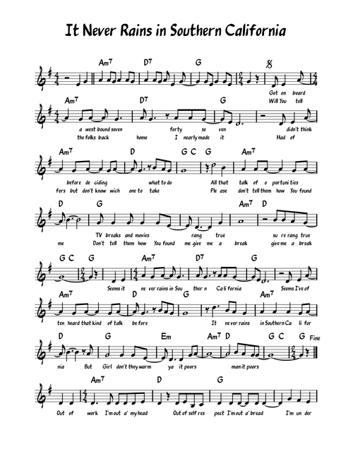 It Never Rains In Southern California (Arr. ANDREU GALMES) - Albert Hammond (Instrumental Duet)