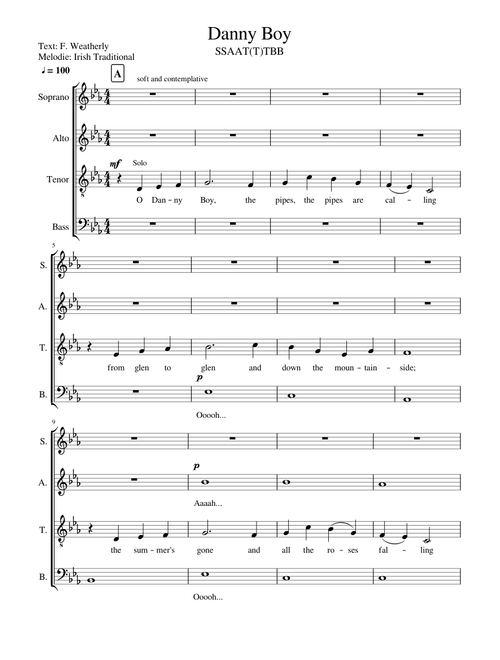 Danny boy – Misc Traditional Danny Boy SATB