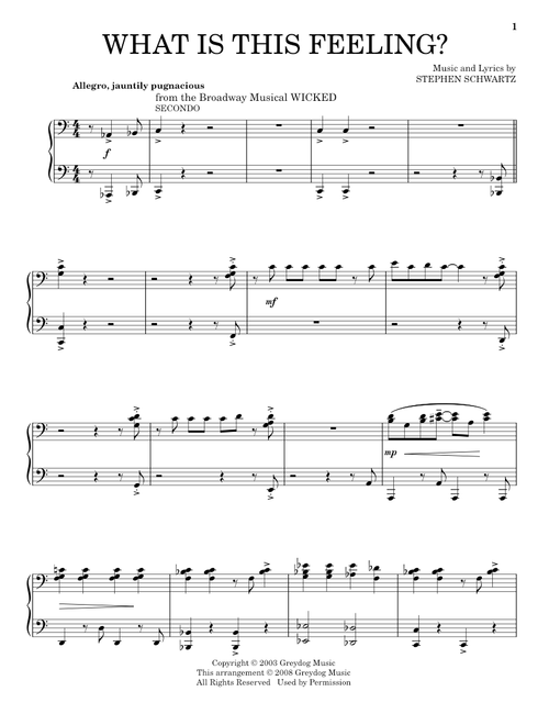 What Is This Feeling? (from Wicked) (arr. Carol Klose) - Stephen Schwartz (Piano Duet)