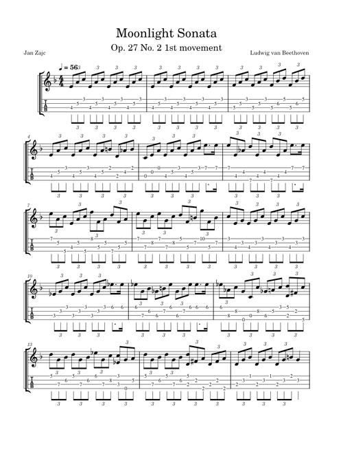 Moonlight sonata - 1st movement op 27 no 2 – Ludwig van Beethoven