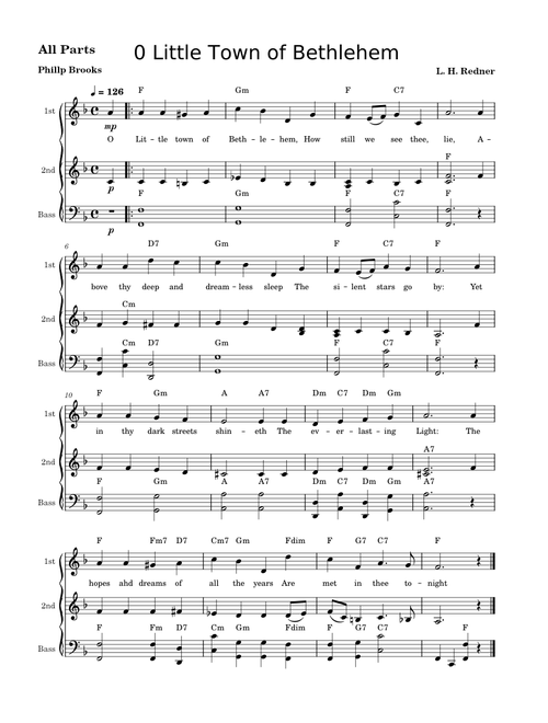 O little town of bethlehem – Misc Christmas