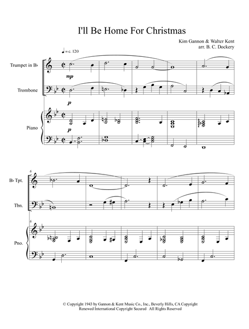 I'll Be Home For Christmas (Arr. B. C. Dockery) - Rascal Flatts (Instrumental Duet and Piano)