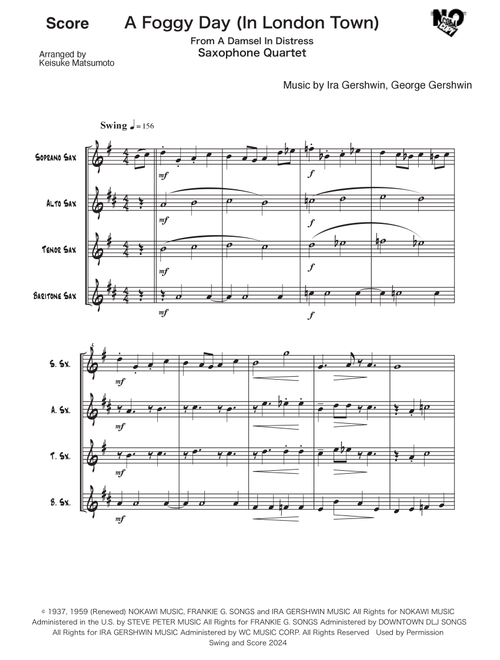 A Foggy Day (In London Town) (Arr. Keisuke Matsumoto) - Ira Gershwin, George Gershwin (Woodwind Ensemble)