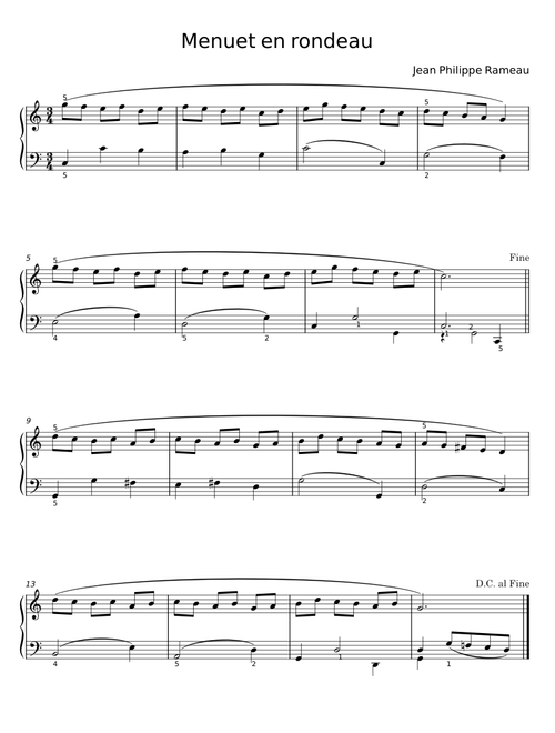 Menuet en Rondeau RCT4 - Jean-Philippe Rameau