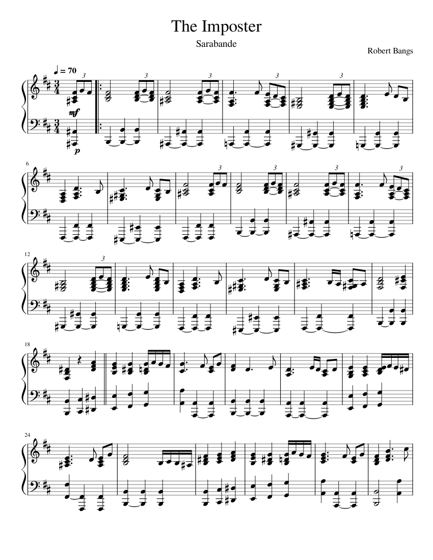 The Imposter Sheet music for Piano (Solo) | Musescore.com