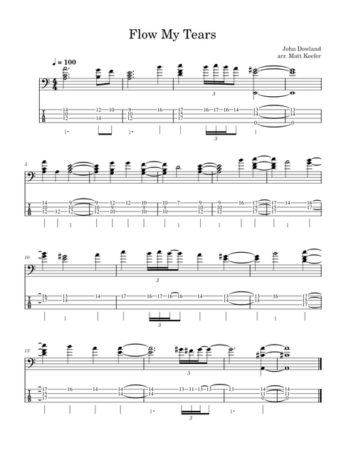 Flow, My Tears – John Dowland - Solo Bass