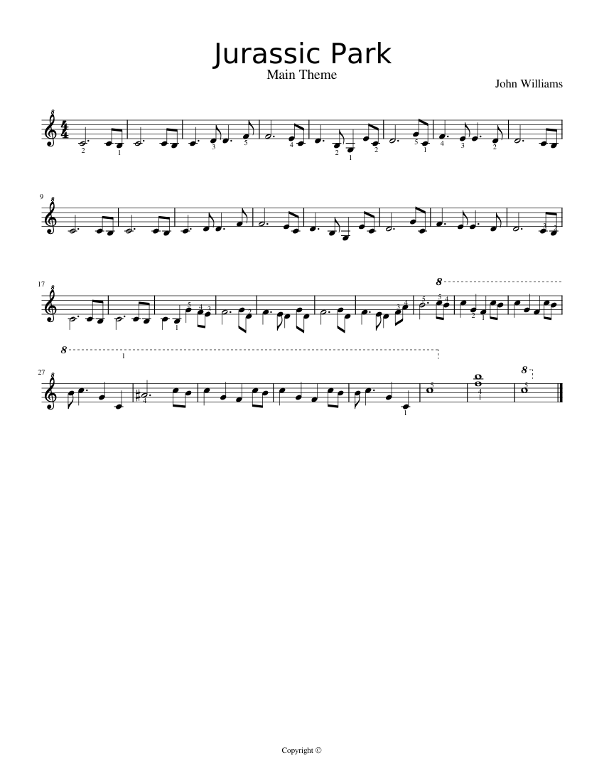 Jurassic Park Ocarina Sheet music for Flute other (Solo)