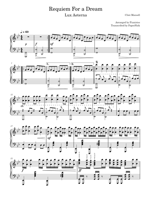 Clint Mansell - Requiem For a Dream (Pianistos)