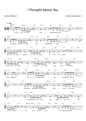 I Thought About You [lead sheet] – Jimmy Van Heusen, Johnny