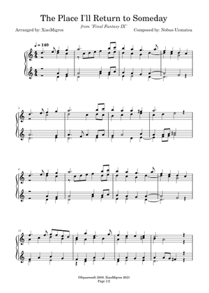 The Place I'll Return to Someday - Final Fantasy IX Sheet Music