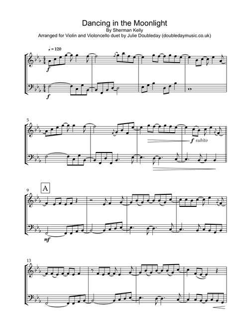Dancin' In The Moonlight (Arr. Julie Doubleday) - King Harvest (Instrumental Duet)