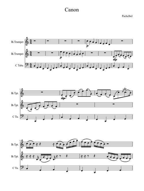Pachelbels Canon Trumpet Duet