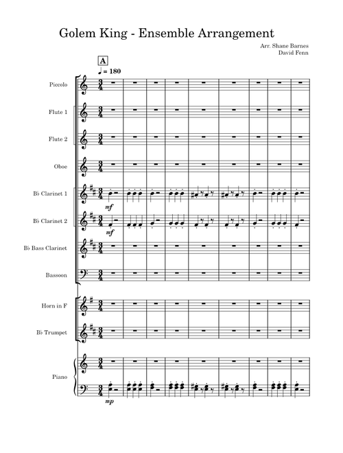 Golem King – David Fenn Golem King - David Fenn - Ensemble Arrangement by Shane Barnes