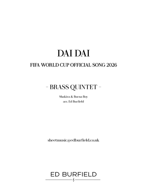 Dai Dai (Arr. Ed Burfield) - Shakira & Burna Boy (Brass Ensemble)