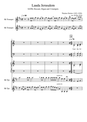 Lauda Jerusalem – Theodore Decker Sheet Music for Soprano, Alto, Tenor ...