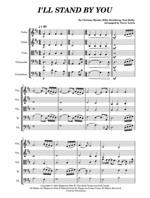 I'll Stand By You (Arr. Terry Lewis) - Pretenders (String Ensemble)
