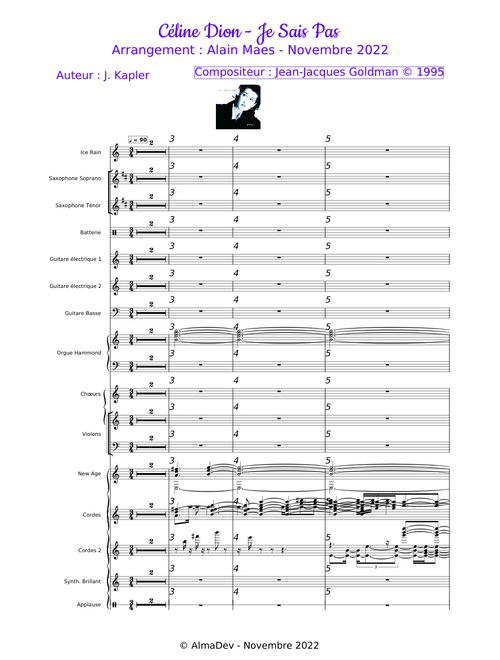 Céline Dion - Je Sais Pas (Arr. AlmaDev - Musescore 3.6)