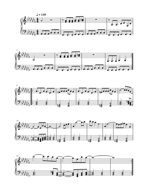 Geometrical Dominator - Verse and Bridge (Practice piano sheet)
