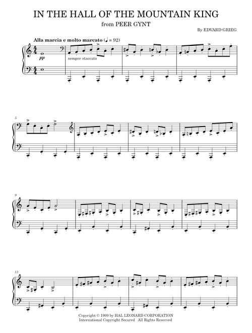 In The Hall of The Mountain King - Edvard Grieg (Piano Solo)