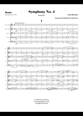 英語版楽譜 Bruckner Symphony No. 4 E-Majeur Bruckner