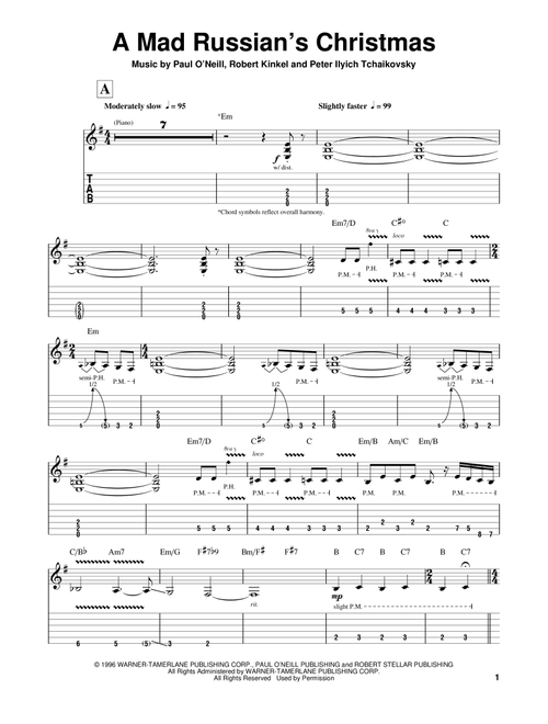A Mad Russian's Christmas - Trans-Siberian Orchestra (Guitar Tab Play-Along)