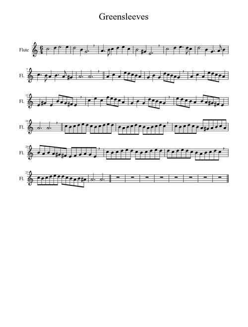 Greensleeves Flute