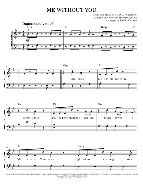 Me without you - tobyMac (Easy Piano)