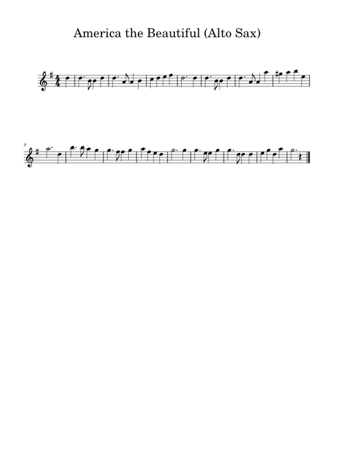 America the Beautiful (Alto Sax)