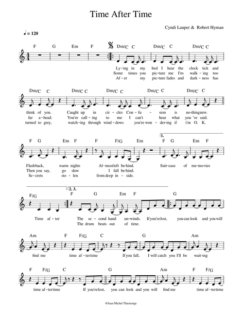 Time after Time – Cyndi Lauper
