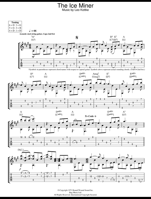 The Ice Miner - Leo Kottke (Guitar Tab)