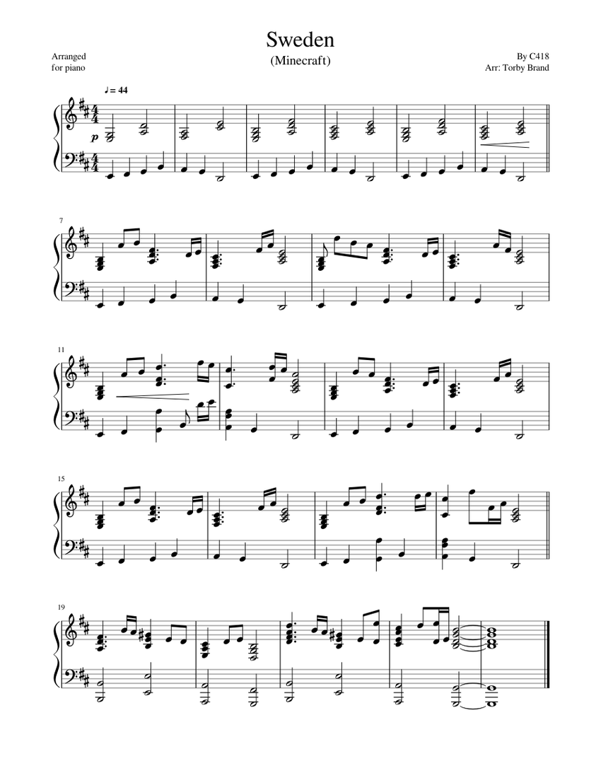 Minecraft piano cover top