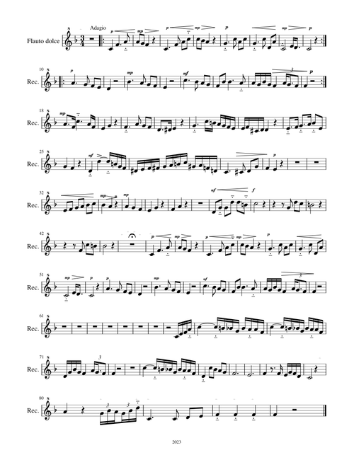 Concerto K 622 - Didactic version for recorder