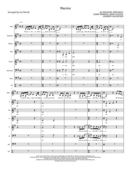Warrior (Arr. Lee Stovall) - Demi Lovato (Choral, SATB)