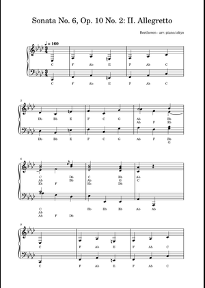 Sonate No. 6, 1st Movement Sheet Music for Piano (Solo