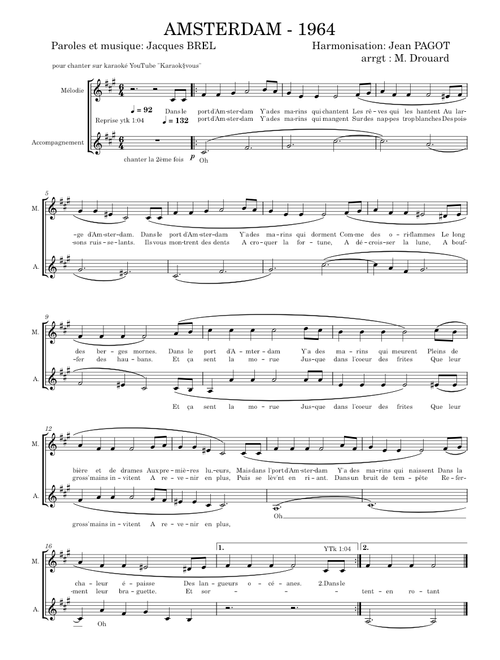 Amsterdam – Jacques Brel