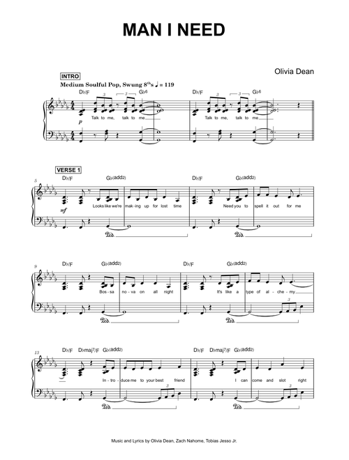Man I Need - Olivia Dean (Piano)