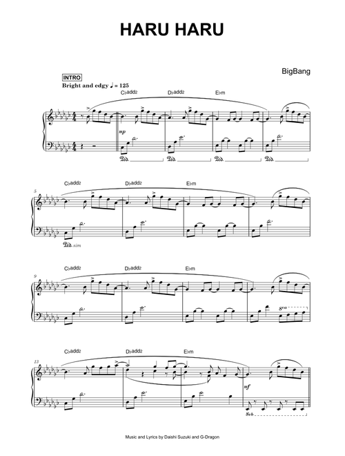 Haru haru - BIGBANG (Piano)