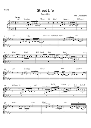 Play Official version of Street life Sheet Music by The Crusaders for ...