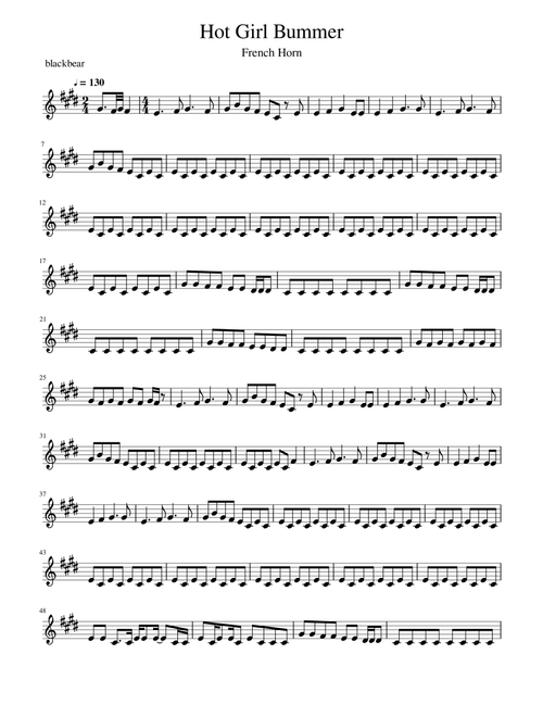 Hot Girl Bummer (Arr. Sean M.) - blackbear (French Horn Solo)