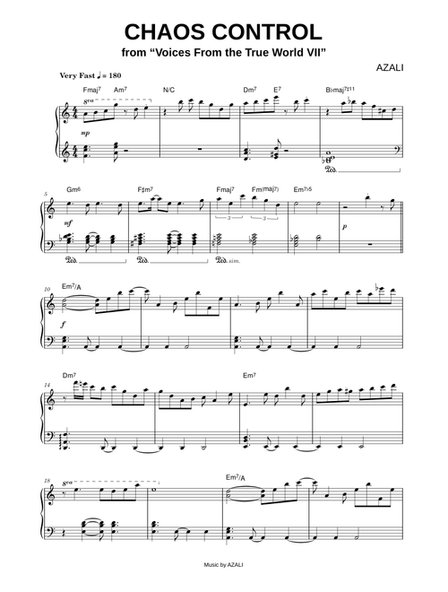CHAOS CONTROL [from Voices From the True World VII] - AZALI (Piano)