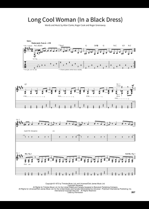 Long cool woman in a black dress  The Hollies Sheet Music for Piano,  Cornet, Guitar, Bass guitar & more instruments (Mixed Ensemble) |  MuseScore.com