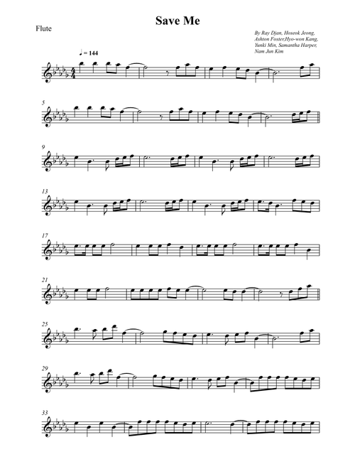 Save Me (Arr. Wesley S. SIlva) - BTS (Flute Solo)