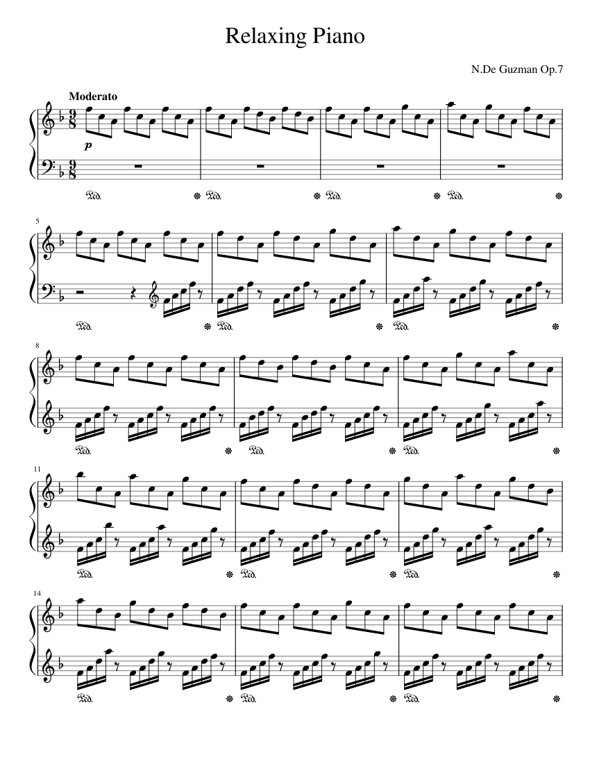 Relaxing_Piano Sheet music for Piano (Solo)