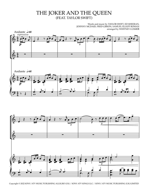 The Joker And The Queen (feat. Taylor Swift) (Arr. Whitney Lussier) - Ed Sheeran (Flute Duet)