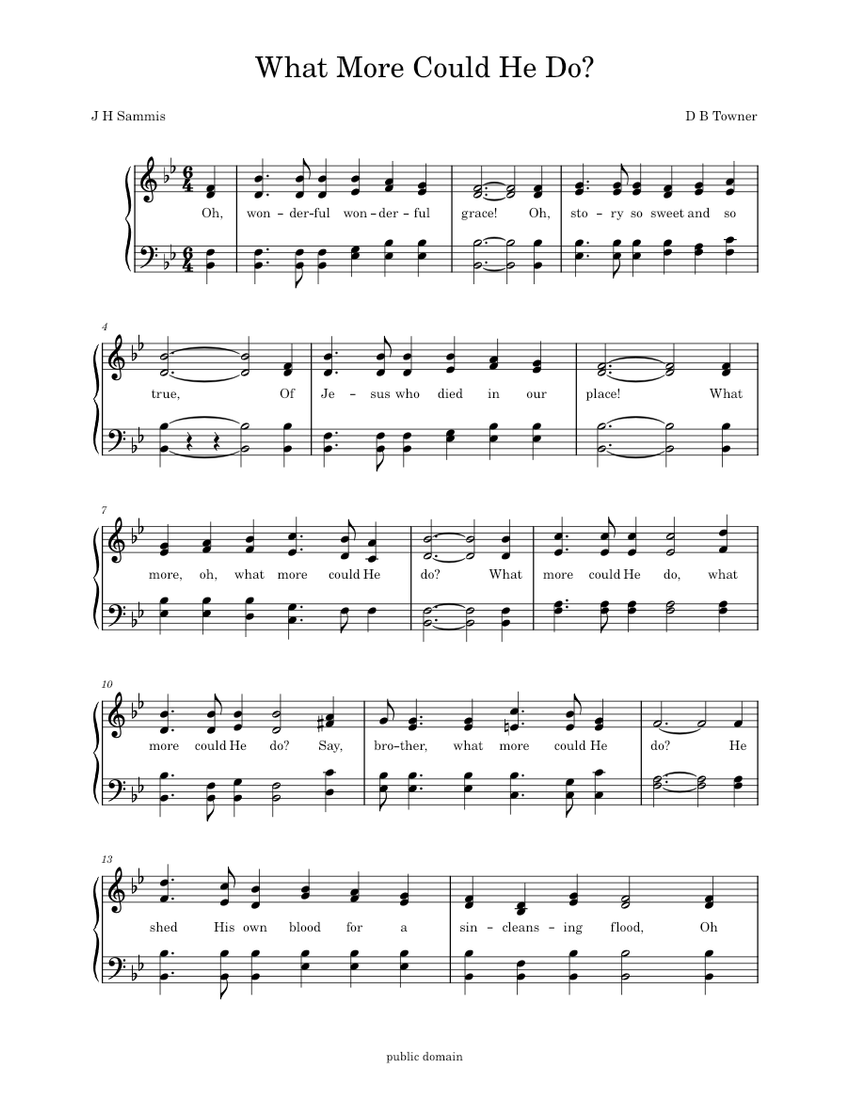 What More Could He Do? – John H Sammis Sheet Music for Piano (SATB ...